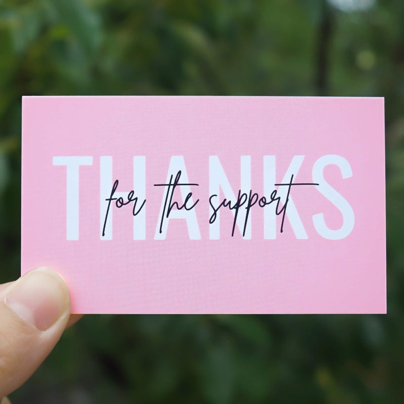RXBC2011 100 Little Thank You for the support Cards Handwritten Lettering Design Bulk Thank you Notes for All Occasion 3.5 x 2 Inch pink - Image 3